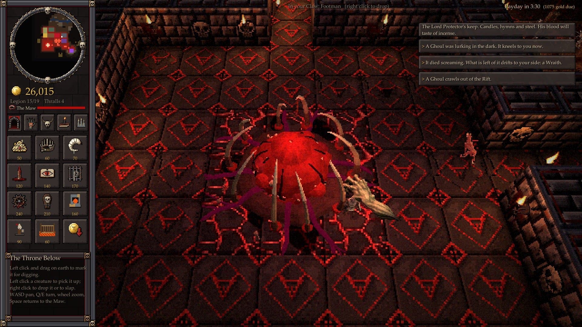 The Claw hovering above the Maw in its pit